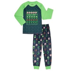 Boys Minecraft 2 Piece Pajama Set Size XS 4/5